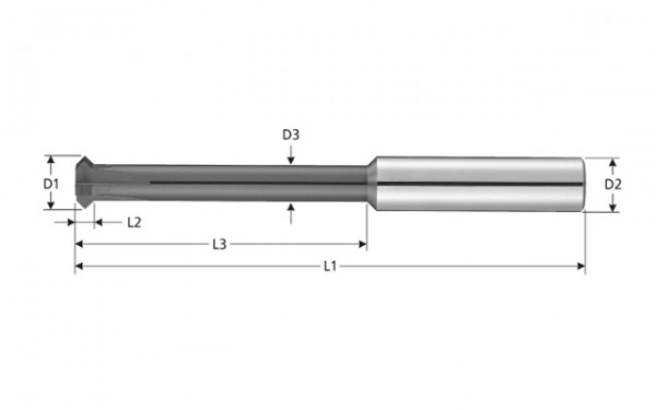 VHM-Vorwärts-Rückwärts Entgrater für Stahl, Z=4, 90°, beschichtet