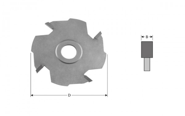 HM-Nutsäge für Holz und Kunststoff, Z=4 mit Bohrung d=12 mm, Rechts- / Linkslauf